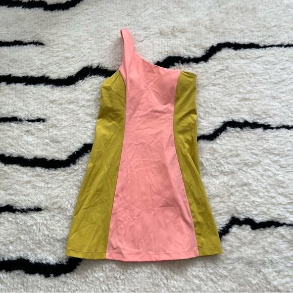 Outdoor Voices One Shoulder Dress in Nectarine/Dijon - Picture 2 of 6